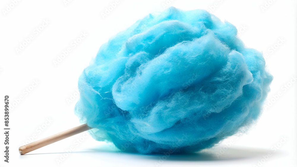 Yummy blue cotton candy on white background Yummy blue cotton candy on white background