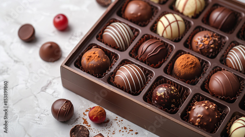 chocolate candies in box