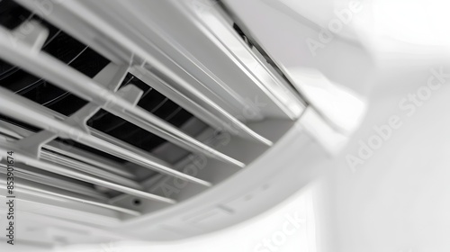 Close-up of a Sleek and Efficient Air Conditioning Unit with Visible Cooling Fins