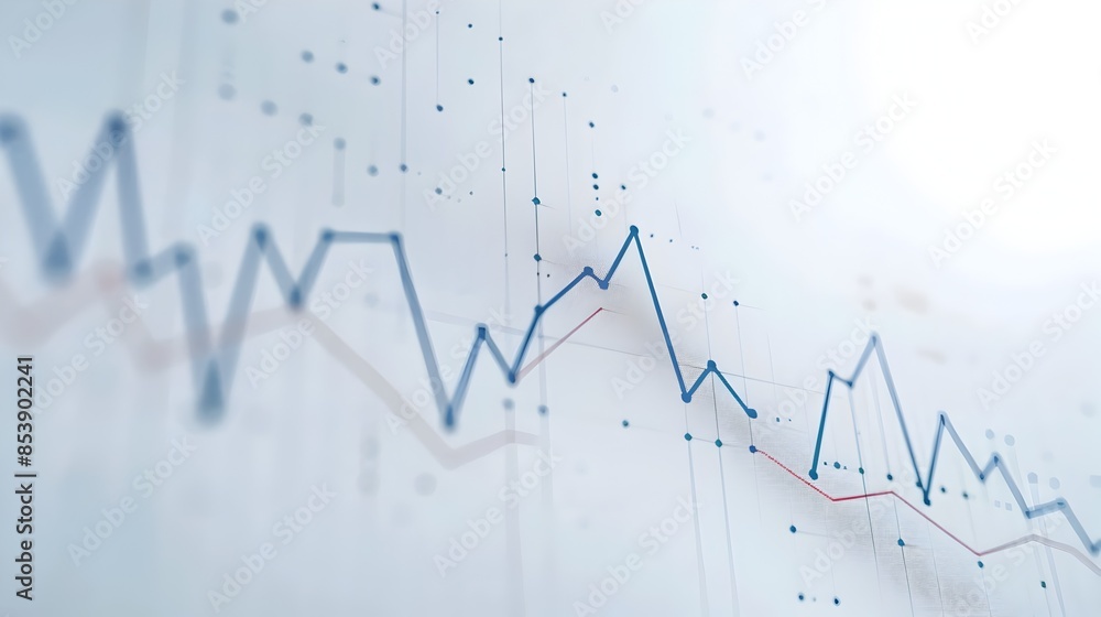 Thriving Business Graph with Clear Upward Trend on White Background Thriving Business Graph with Clear Upward Trend on White Background