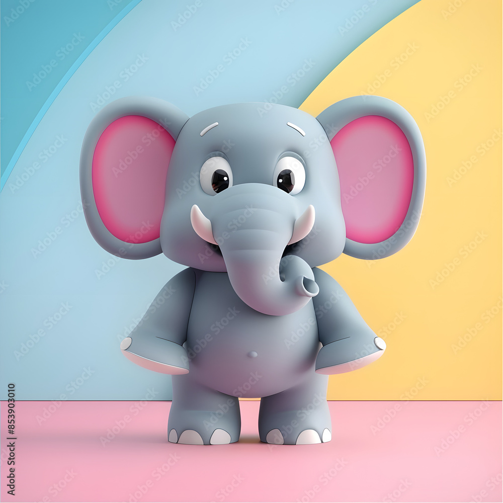 An elephant 3D cartoon character stands proudly, its large ears and trunk adding to its adorable charm. With expressive eyes and playful movements, the elephant captivates audiences of all ages. An elephant 3D cartoon character stands proudly, its large ears and trunk adding to its adorable charm. With expressive eyes and playful movements, the elephant captivates audiences of all ages.