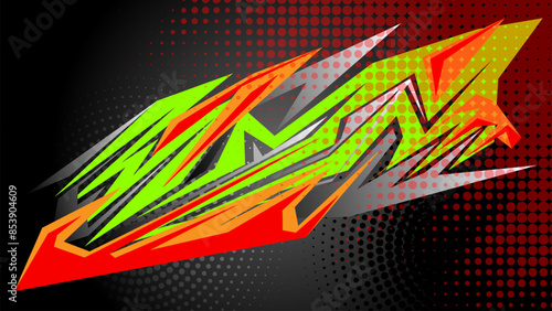Flame spiking car sticker. Auto racing sport stripes.