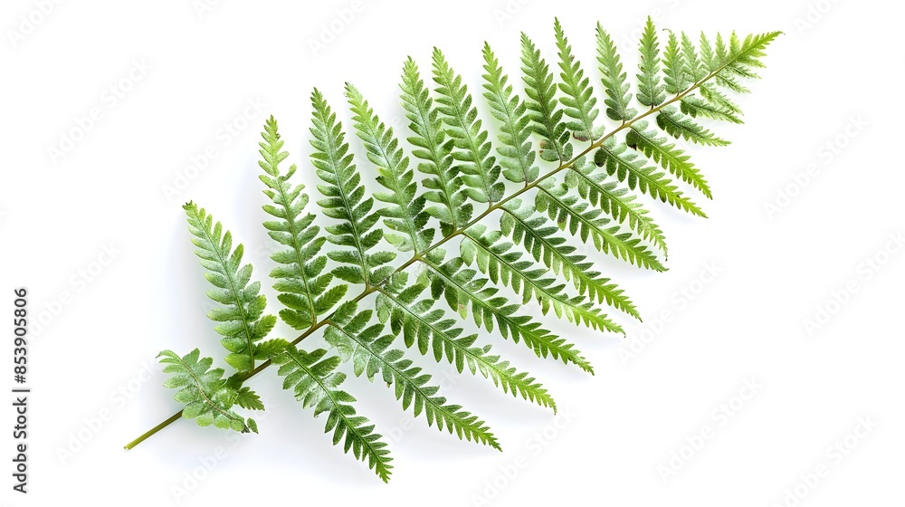 Delicate Fern Frond in Minimalist White Background Delicate Fern Frond in Minimalist White Background