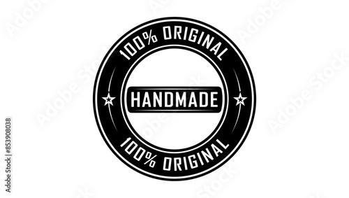 handmade stamp, black isolated silhouette
