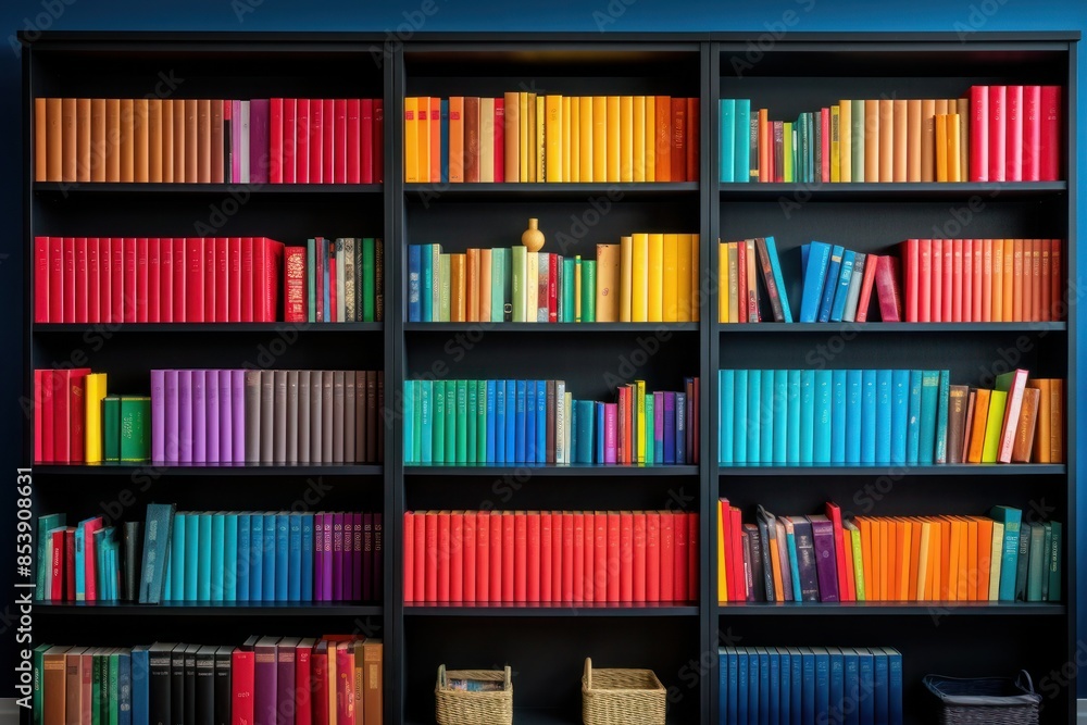 Fototapeta premium colourful books on a shelf