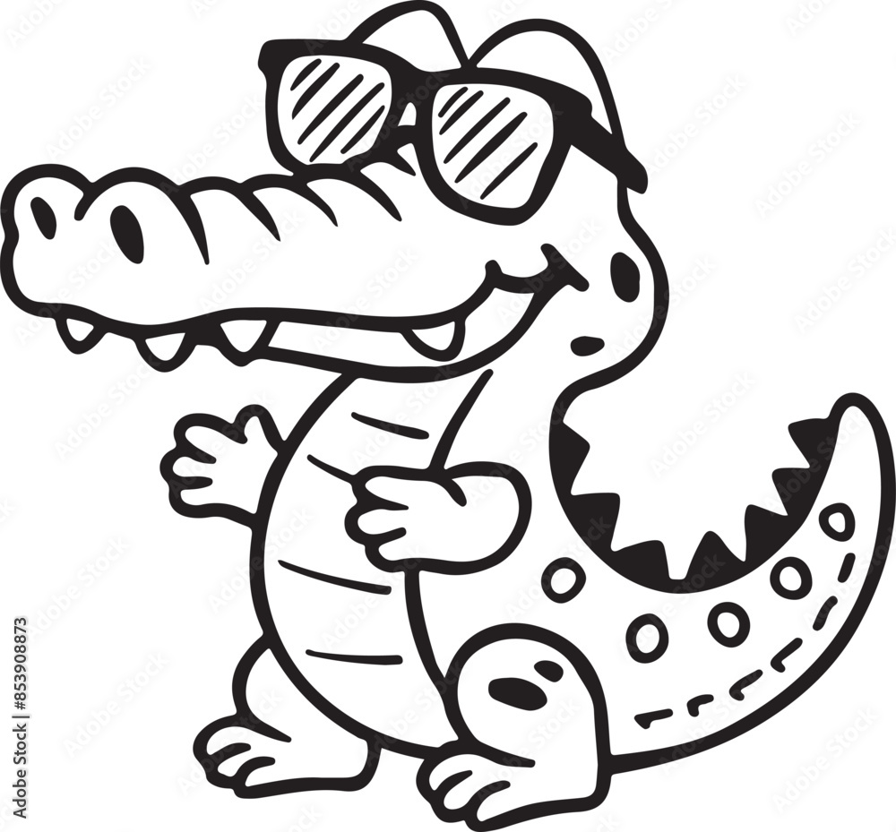 Crocodile Sunglasses Vector Illustration Crocodile Sunglasses Vector Illustration