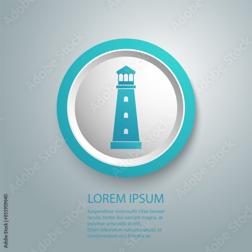 Light House Icon Logo Template Illustration.