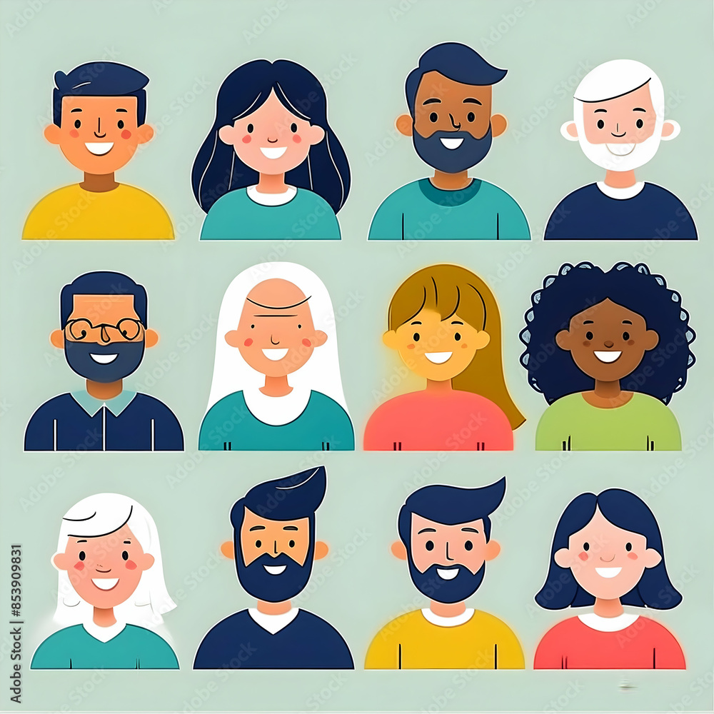 Abstract people of diverse ethnicities, ages, abilities, and non-binary- LGBTQ+ individuals on digital art concept. Abstract people of diverse ethnicities, ages, abilities, and non-binary- LGBTQ+ individuals on digital art concept.