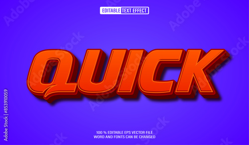 Editable 3d text style effect - Quick text effect Template