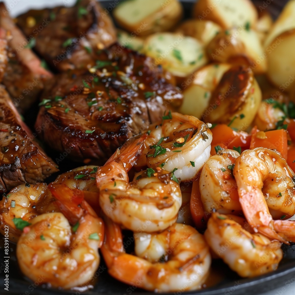 Surf and Turf: Grilled Steak and Shrimp Surf and Turf: Grilled Steak and Shrimp