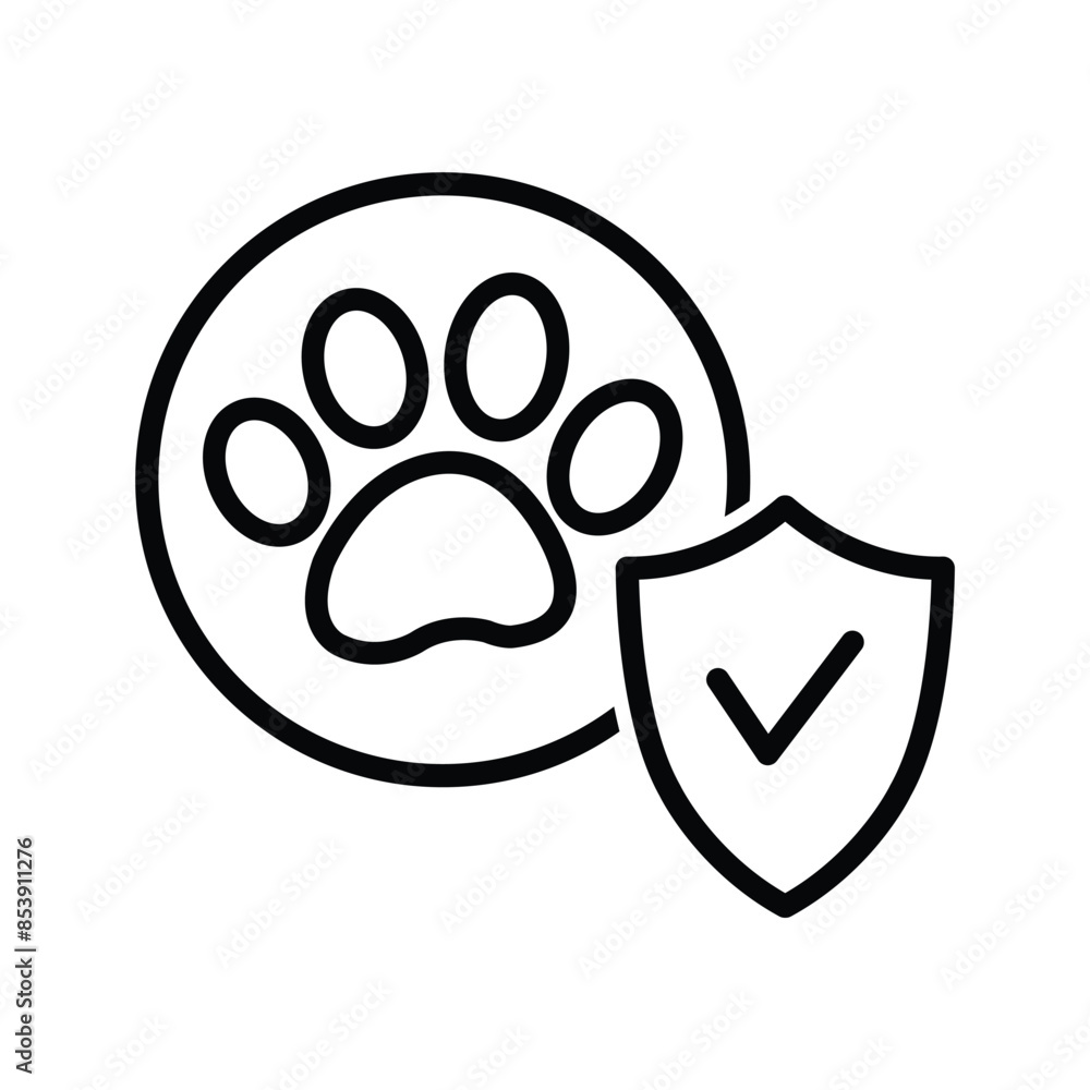 animal care and protection icon dog cat paw icon 