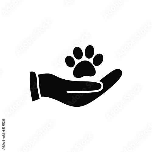 animal care and protection icon dog cat paw icon 