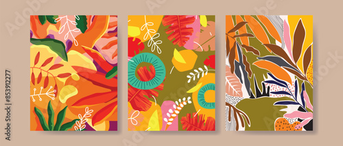 Set of beautiful flowers and plants line art hand drawn vector illustration. floral and nature. Aesthetic design for background, banner, card, poster, cover and wall art decoration.