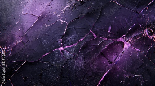 Scratched texture Aging film Black purple color glowing surface glitch effect messy grimy stained display dust grunge abstract background close-up photo