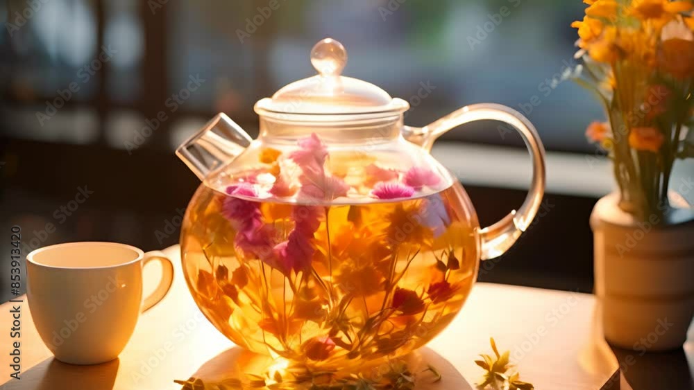 Transparent Delight: Glass Teapot and Blooming Tea Transparent Delight: Glass Teapot and Blooming Tea