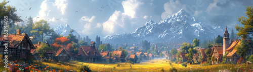Imp Mischief A small imp causing playful chaos in a medieval village
