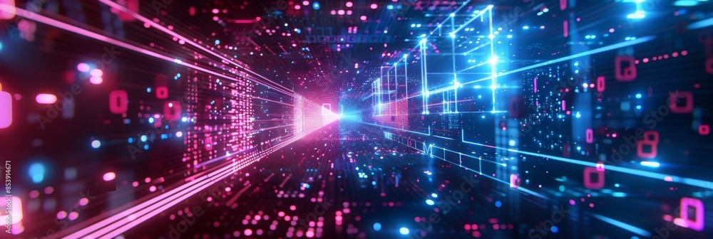 Augmented Reality, a futuristic abstract background with holographic grids and neon elements, highlighting AR technology Augmented Reality, a futuristic abstract background with holographic grids and neon elements, highlighting AR technology