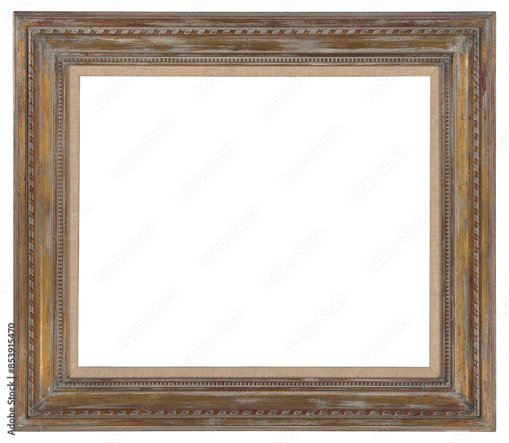 Patterned wooden picture frame in PNG format on a transparent background.