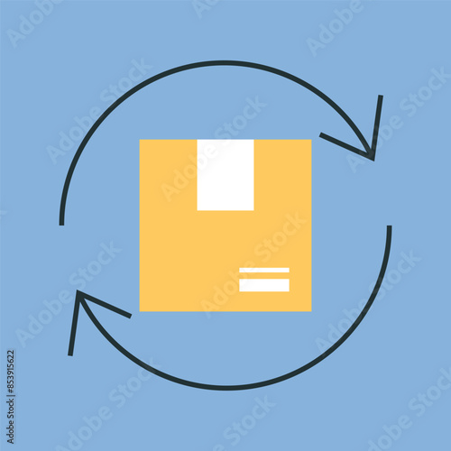 the package. box. delivery. unloading. to the door. mail. worldwide delivery. sender. recipient. purchase. online store. to send. receive. vector illustration. color background. flat style. doodle.	