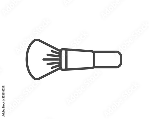 Makeup and cosmetics. Vector graphic icons of beauty brushes for face, powder, blush, eyeshadow.