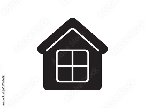 Icon a house representation, isolated against a clean background. This simple vector symbol evokes a sense of warmth and security, embodying the concept of home.