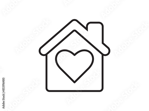 Icon a house representation, isolated against a clean background. This simple vector symbol evokes a sense of warmth and security, embodying the concept of home.