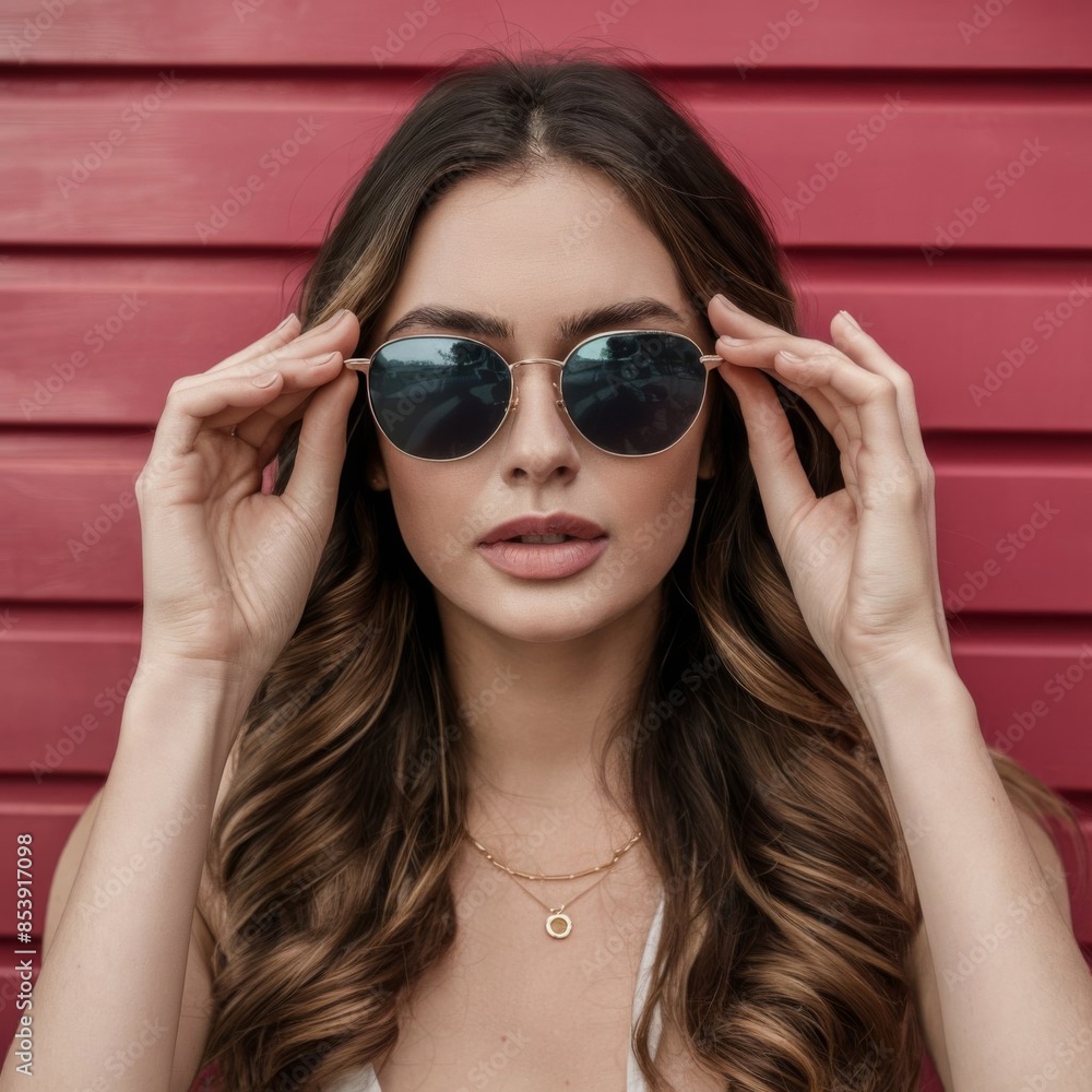 Portrait of a girl in sunglasses. Portrait of a girl in sunglasses.