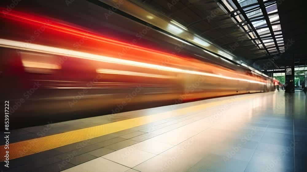 Metro System in Action: Train Arriving Below Metro System in Action: Train Arriving Below