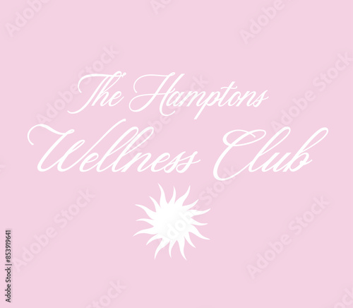The Hamptons wellness health sun retreat club Graphic Tee Slogan vector Fashion t-shirt Trending emblem crest logo Apparel Badge Cute Tshirt  artwork typography tote