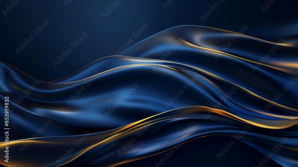 Abstract Blue and Gold Wave Abstract Blue and Gold Wave