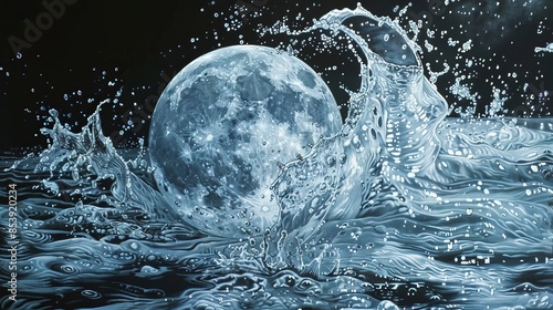 water in moon  photo