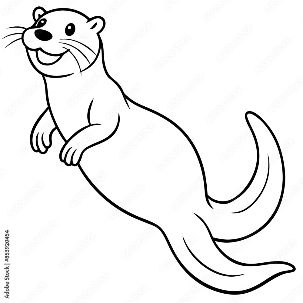 Obraz premium Vector illustration of Wild animals cartoons - Coloring book. Happy animal coloring pages