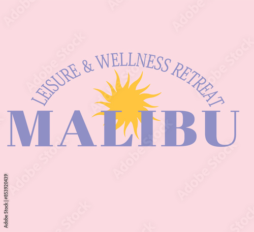 Malibu LA Yoga College Wellness Slogan Namaste Yogi Well Health Club Slogan logo Vector Tiger sun