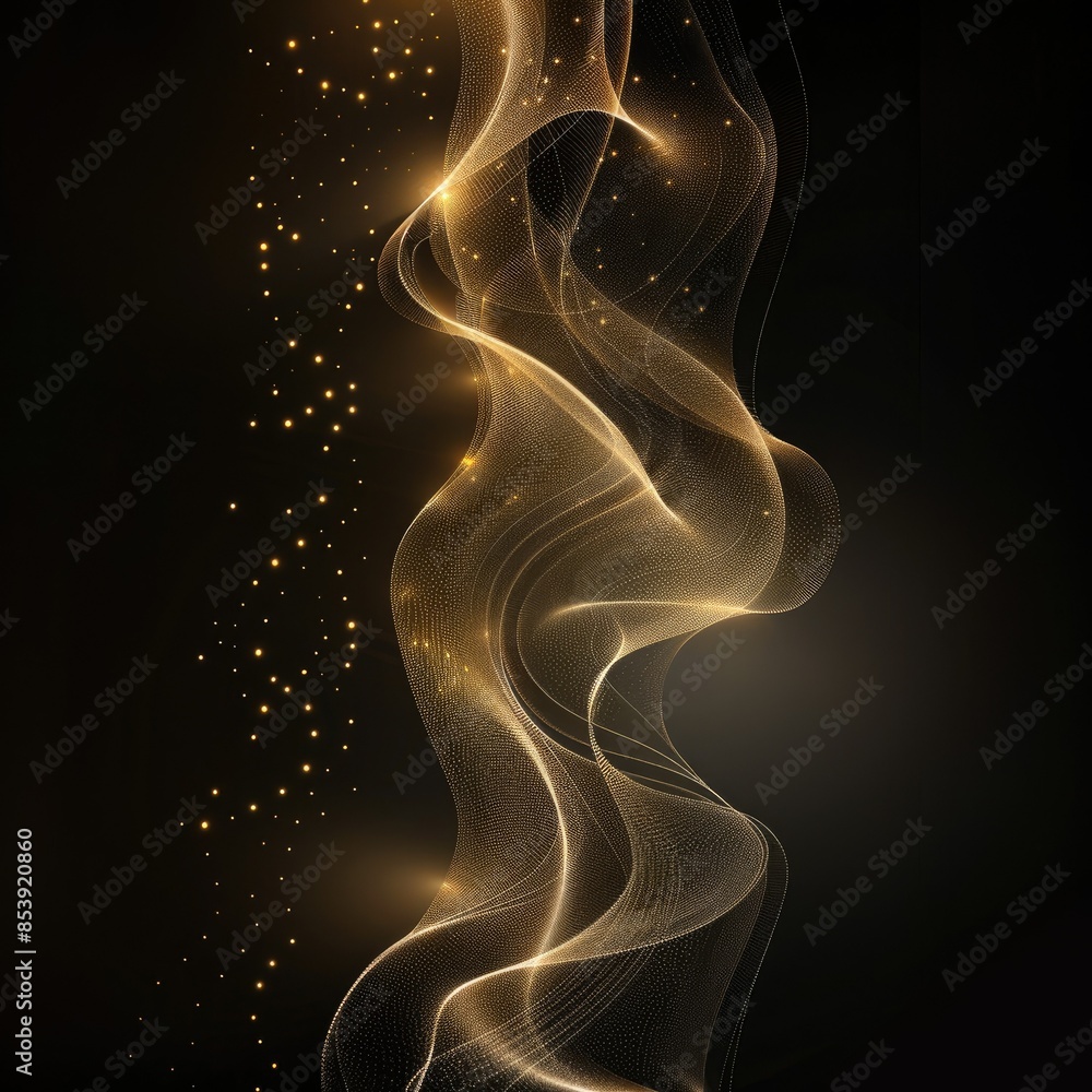 Abstract elegance with gold lines and glowing lighting effects Abstract elegance with gold lines and glowing lighting effects