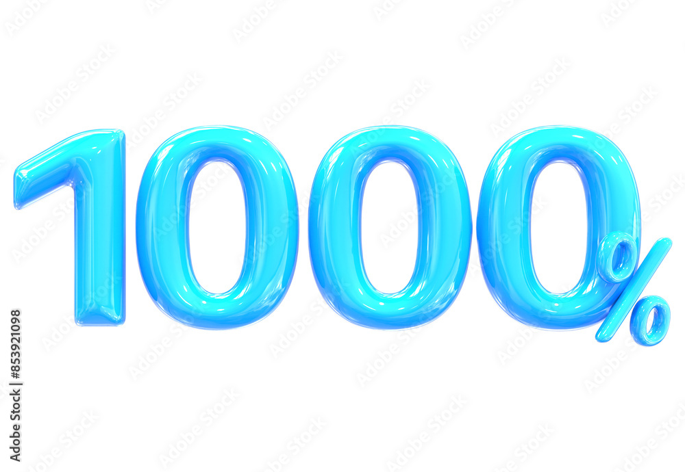 1000 Percent Number 3D Render 1000 Percent Number 3D Render