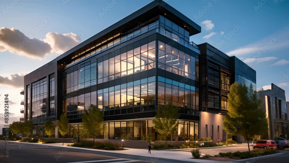 Corporate Campus with Reflective Glass Corporate Campus with Reflective Glass
