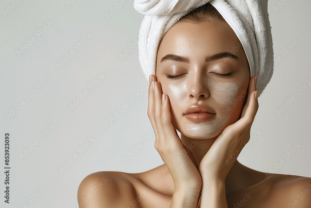 Woman with Facial Mask in Spa Treatment Woman with Facial Mask in Spa Treatment