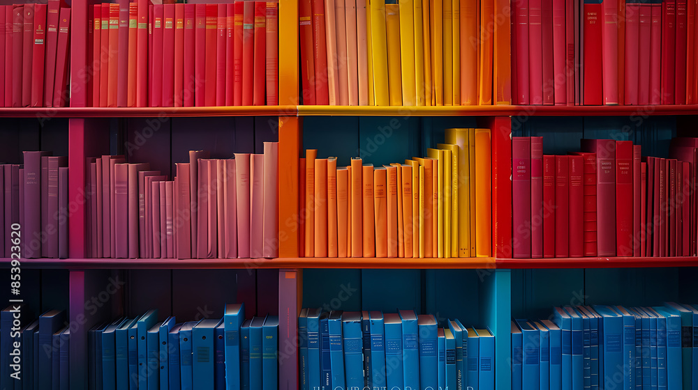 colorful bookshelves, wallpaper, fun, enjoyment and beauty of knowledge media