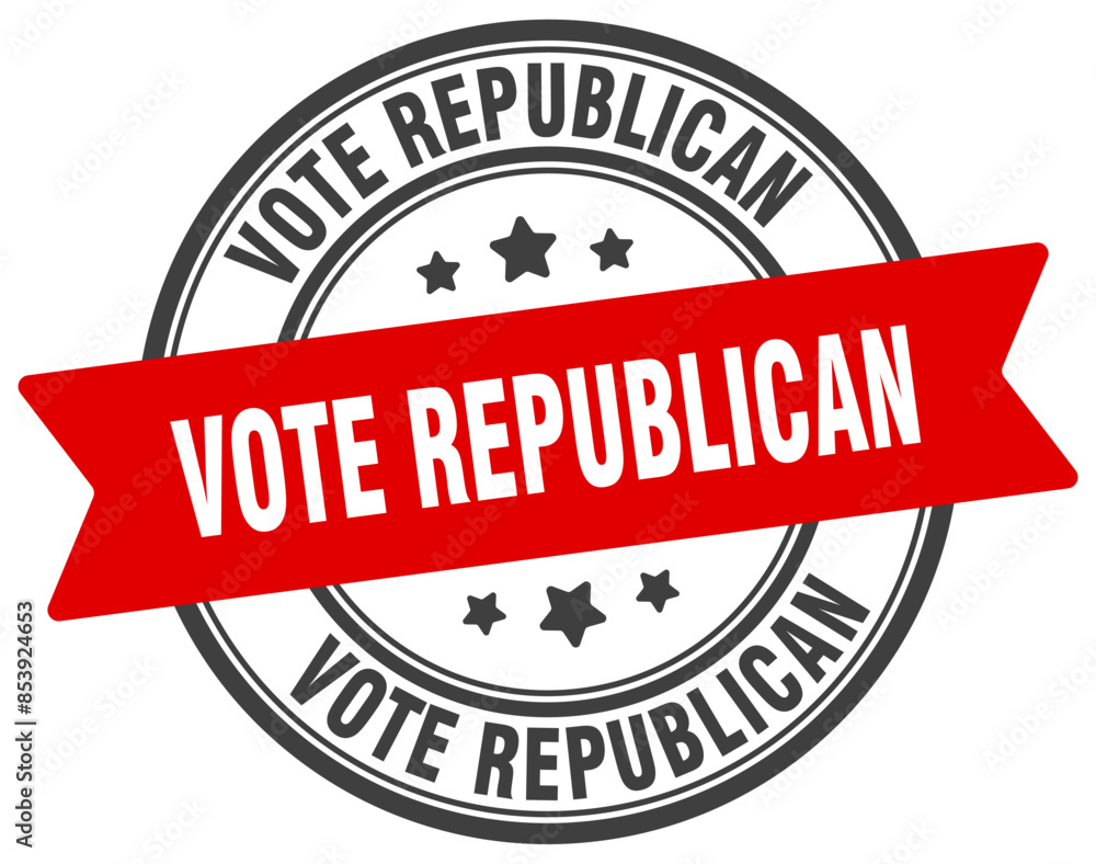Fototapeta premium vote republican stamp. vote republican label on transparent background. round sign