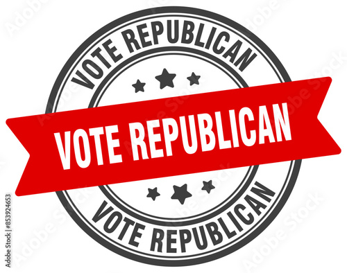 vote republican stamp. vote republican label on transparent background. round sign