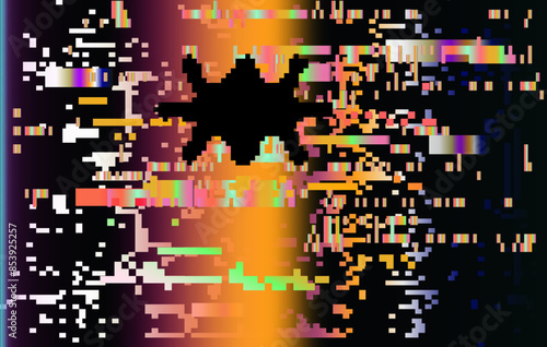 Vector illustration of visual disturbances with the effect of backlight bleeding and pixel noise. Representaton of old lomography film.