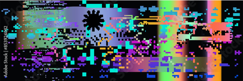 Vector illustration of visual disturbances with the effect of backlight bleeding and pixel noise. Representaton of old lomography film.