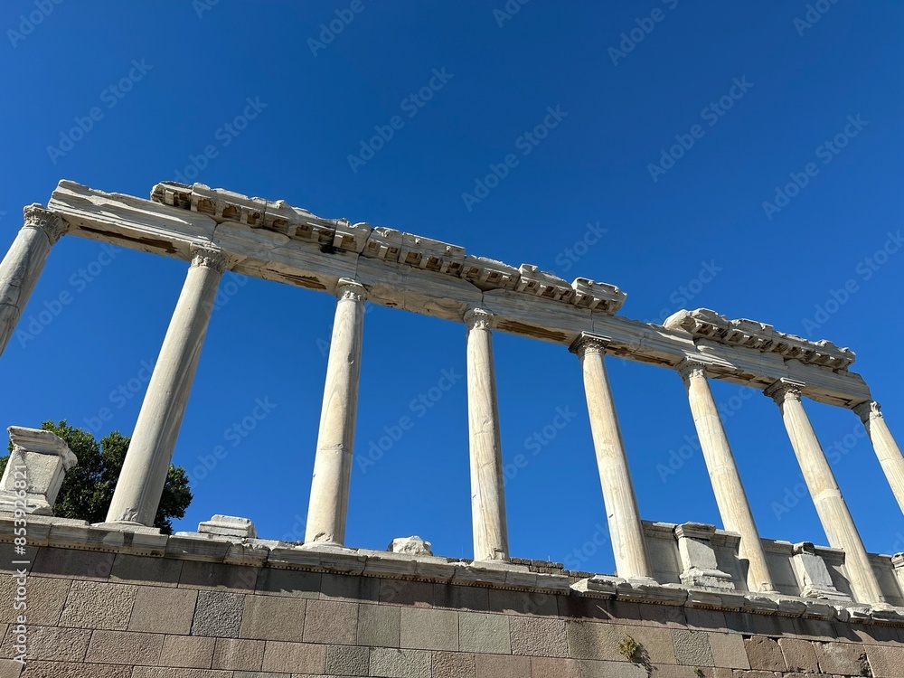 Bergama Acropolis Archaeological - Pergamon was established in the 3rd century BC as the capital of the Attalid dynasty. Bergama Acropolis Archaeological - Pergamon was established in the 3rd century BC as the capital of the Attalid dynasty.