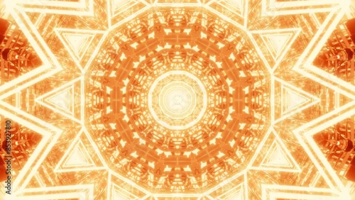 yellow bright sun abstract mandala kaleidoscope video background