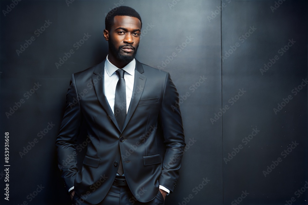 Obraz premium Stylish Black Executive in Formal Wear 