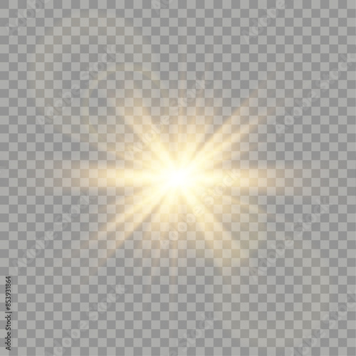 Vector transparent sunlight special lens flare light effect. PNG. Vector illustration.