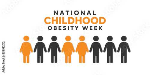 National Childhood Obesity Week. Suitable for cards, banners, posters, social media and more. White background.