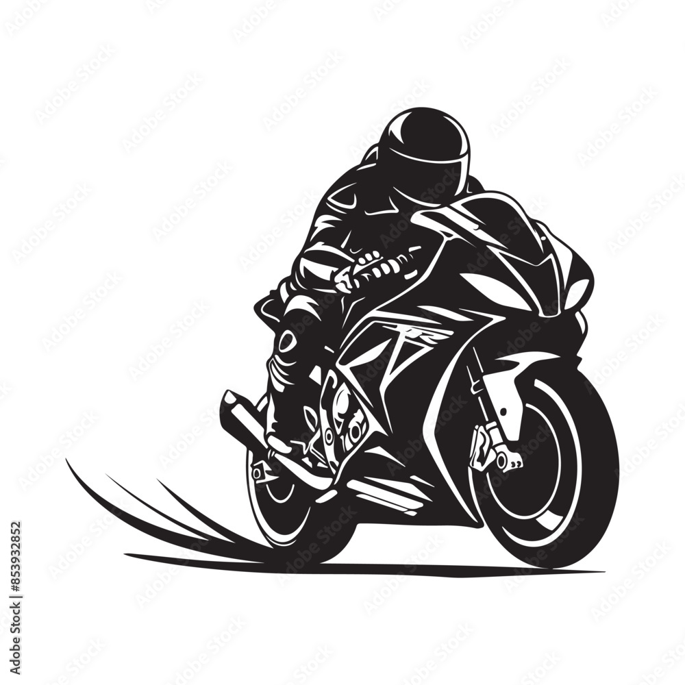 Motorcycle biker sport bike racing silhouette logo vector isolated on white background Motorcycle biker sport bike racing silhouette logo vector isolated on white background