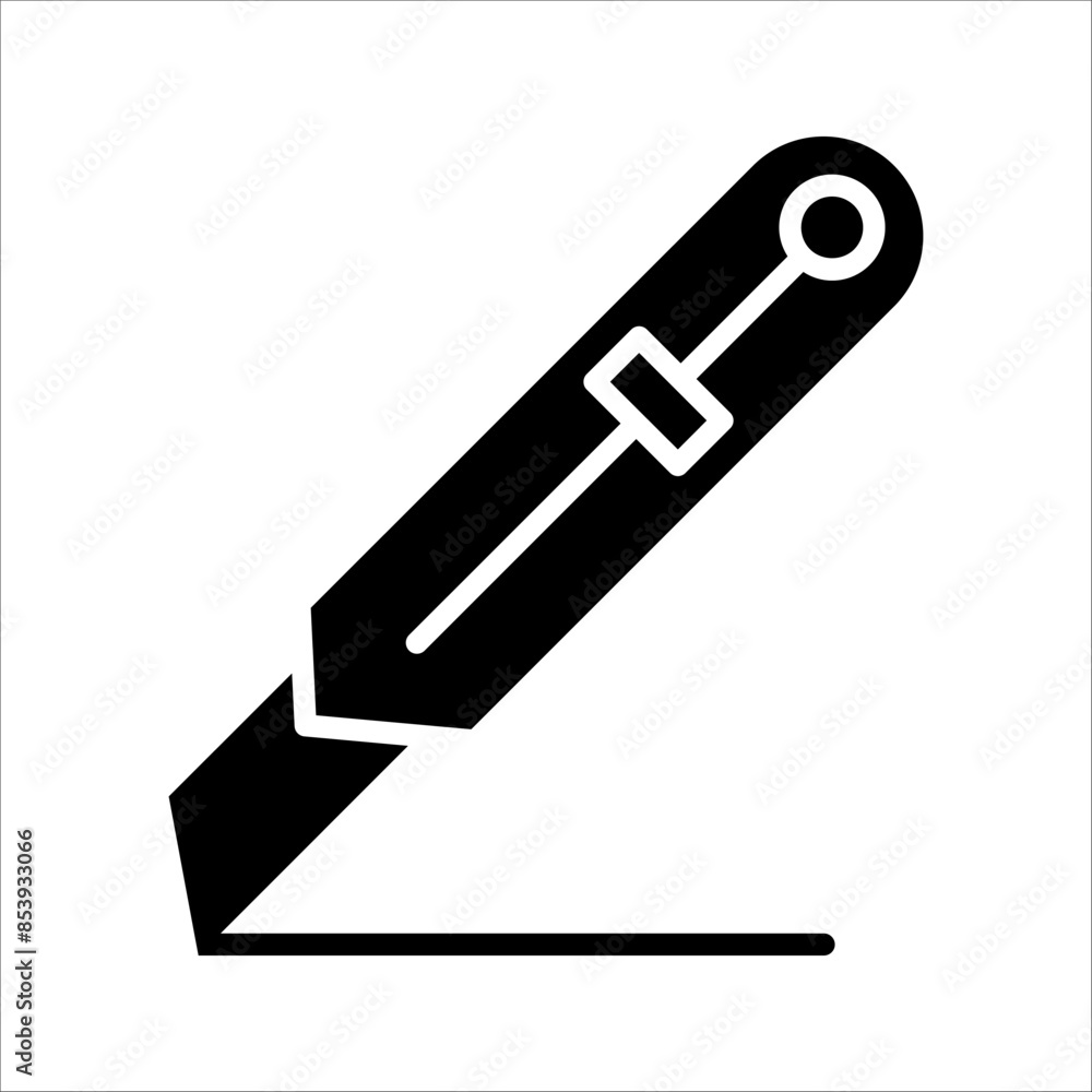 Cutter knife, stationery knife icon in trendy outline style design. Vector graphic illustration. Cutter icon for website design. Cutter knife, stationery knife icon in trendy outline style design. Vector graphic illustration. Cutter icon for website design.
