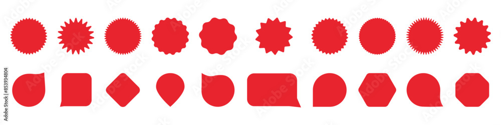Sale badge. Price label set. Blank starburst vector sticker. Empty price tag Sale badge. Price label set. Blank starburst vector sticker. Empty price tag